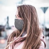 Черная лицевая маска многоразовая, 100% хлопок